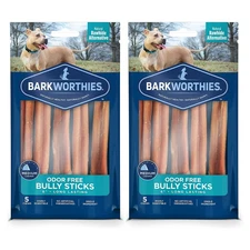 Barkworthies Odor Free Bully Sticks - 2 Pack Premium Long Lasting  FREE Postage