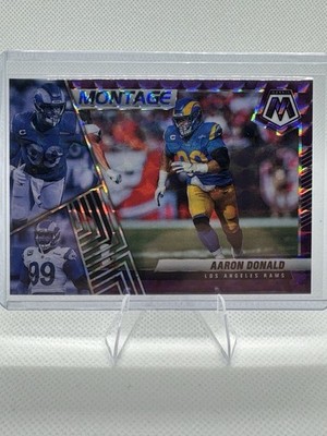 Panini 2022 Mosaic Montage Aaron Donald M-28 Purple Mosaic Prizm /49 Rams