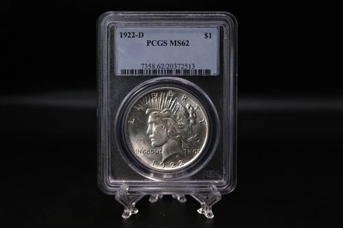 1922-D Peace Silver Dollar $1 PCGS MS62 🕊️ | Denver Mint | 90% Silver |BAA