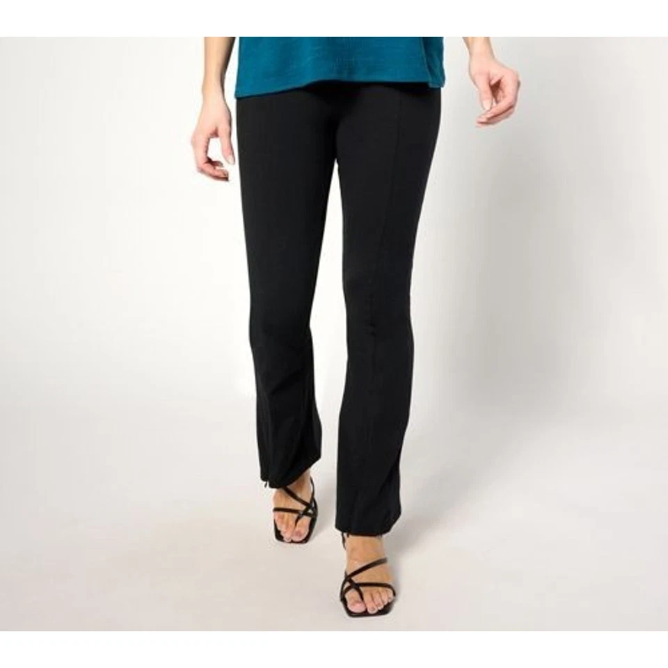 Pantalones de jersey de algodón regular QVC para mujer con control con cremallera XL negros nuevos sin etiquetas Foto 2 de 4