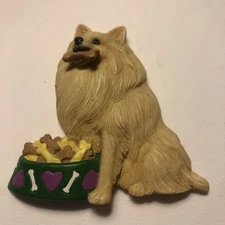 Willabee & Ward Magnet Dog W&W MBI Pomeranian Bone Food Eating Fetch Bowl Bones