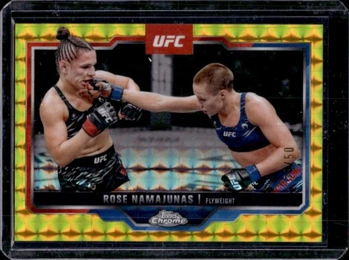 2025 Topps UFC Chrome Rose Namajunas Gold Geometric Refractor #/50