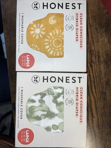 HONEST Washable Cover Hybrid Diaper Sz.Large Set of 2 - Picture 1 of 5
