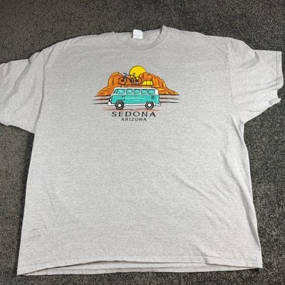 Port & Company Sedona Arizona Shirt Mens 3XL Gray Van Bike Graphic Tee Outdoor