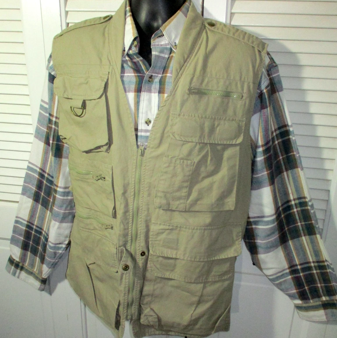 WOOLRICH Fishing/Hunting/Utility Vest # 476WS~Khaki~Men's M~EUC!