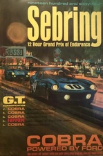 1964 Sebring 12hr Grand Prix of Endurance Daytona Coupe Cobra Car Poster $32.95
