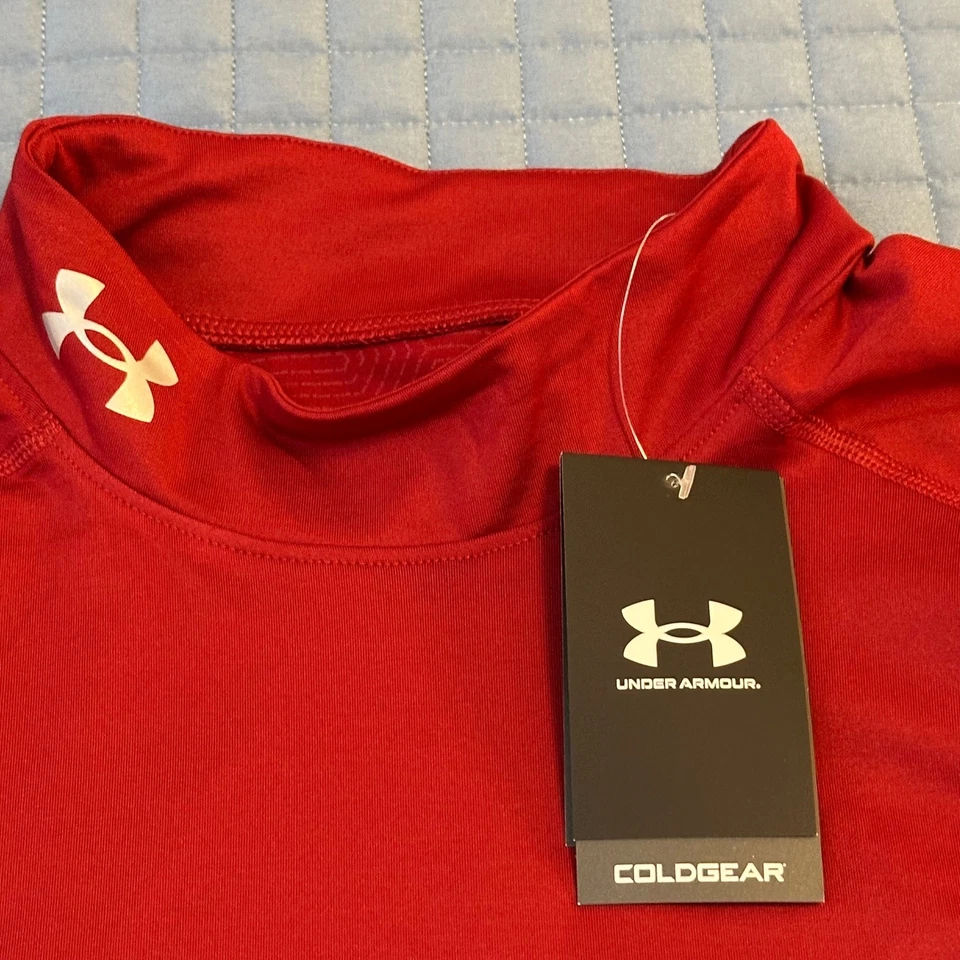 Camisa Under Armour ColdGear Roja Cuello Simulado Manga Larga Para Hombre XXL Ajustada Foto 2 de 4