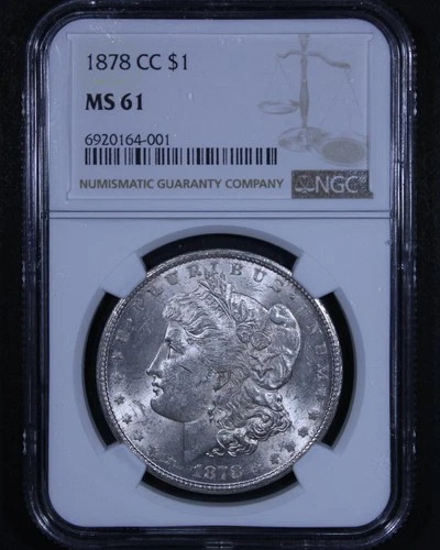 1878-CC Morgan Silver Dollar - $1 NGC MS61 - Nice Example!