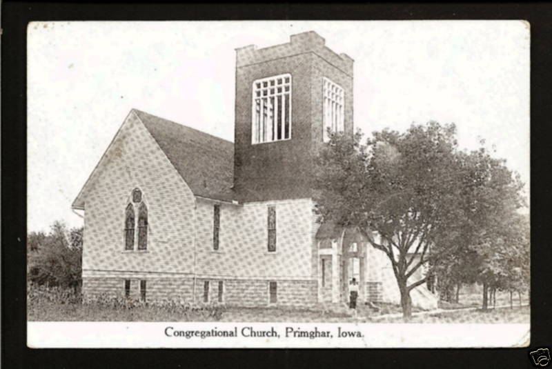 Primghar Iowa IA 1911 Congregational Church, Corn Field Cuisine