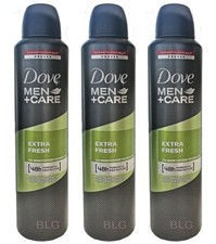 Dove Men Care EXTRA FRESH Antiperspirant Deodorant Body Spray 250ml 8.4oz 3-Pack