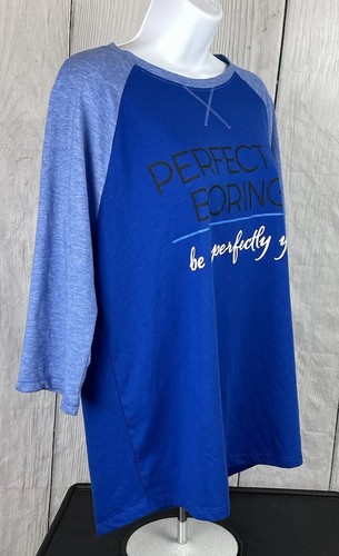 Athletic Works Damen 3/4 Arm blau Raglan Top "Perfekt ist langweilig" - Bild 7 von 9