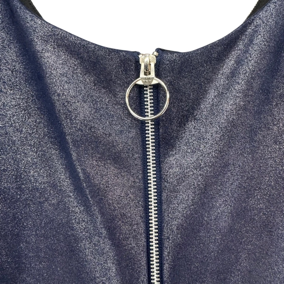 Vestido acampanado Zoe Ltd mini calce niñas azul pizarra sin mangas imitación cuero talla 16 Foto 4 de 4