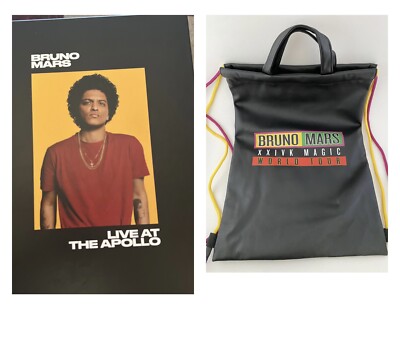 BRUNO MARS 24K Magic LIVE AT THE APOLLO 24K Hardcover Book & Tour BAG - Backpack