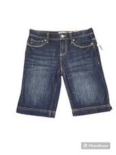 Old Navy Girls 14 Dark Wash 5 Pocket Bermuda Jean Shorts 1123
