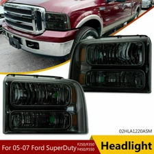 Fit For 2005-2007 Ford SuperDuty F250 F350 SD Smoke Headlights Lamps US