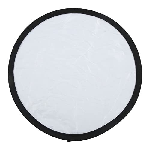 2 in 1 Silver and White Portable Round Reflector Light for Outdoor 30cm