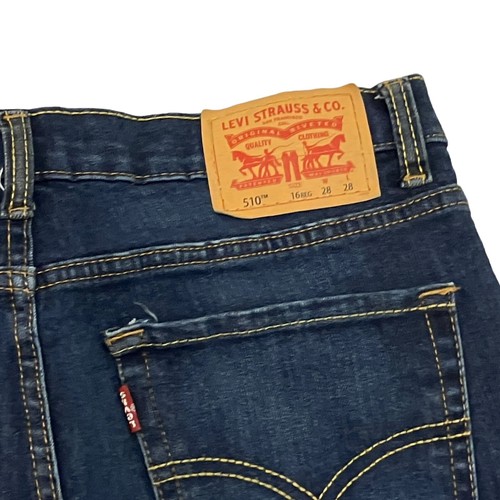 Jeans ajustados azules Levi's 510 para niños 16R 28W 29L denim elástico - Imagen 8 de 12