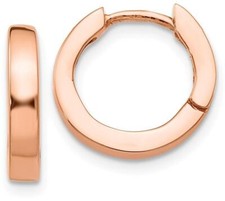 9mm 14k Rose Gold Round Hinged Hoop Earrings