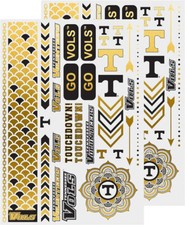 NCAA Tennessee Volunteers Metallic Temporary Tattoos, 2 Full Sheets