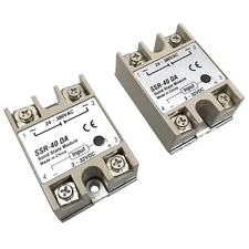 2-Pack SSR-40DA Solid State Relay Single Phase 3-32V DC to 24-380V AC