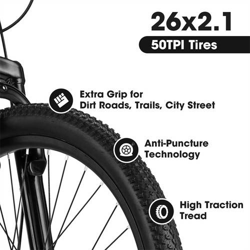 Women Mountain Bike Bicycle Outdoor Ride Adventure 26-Inch Wheels 21-Speed - Picture 5 of 8