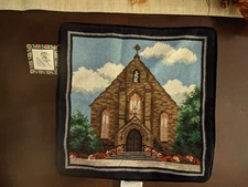 Z.   Needlepoint  Wool  Church Pillow by C And F Enterprises Needle Point Throw