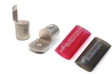 KnuKonceptz 0 Gauge Flush Mount Ground Lug Ring Terminal Pair w Heat Shrink