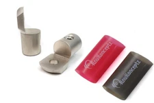 KnuKonceptz 0 Gauge Flush Mount Ground Lug Ring Terminal Pair w Heat Shrink