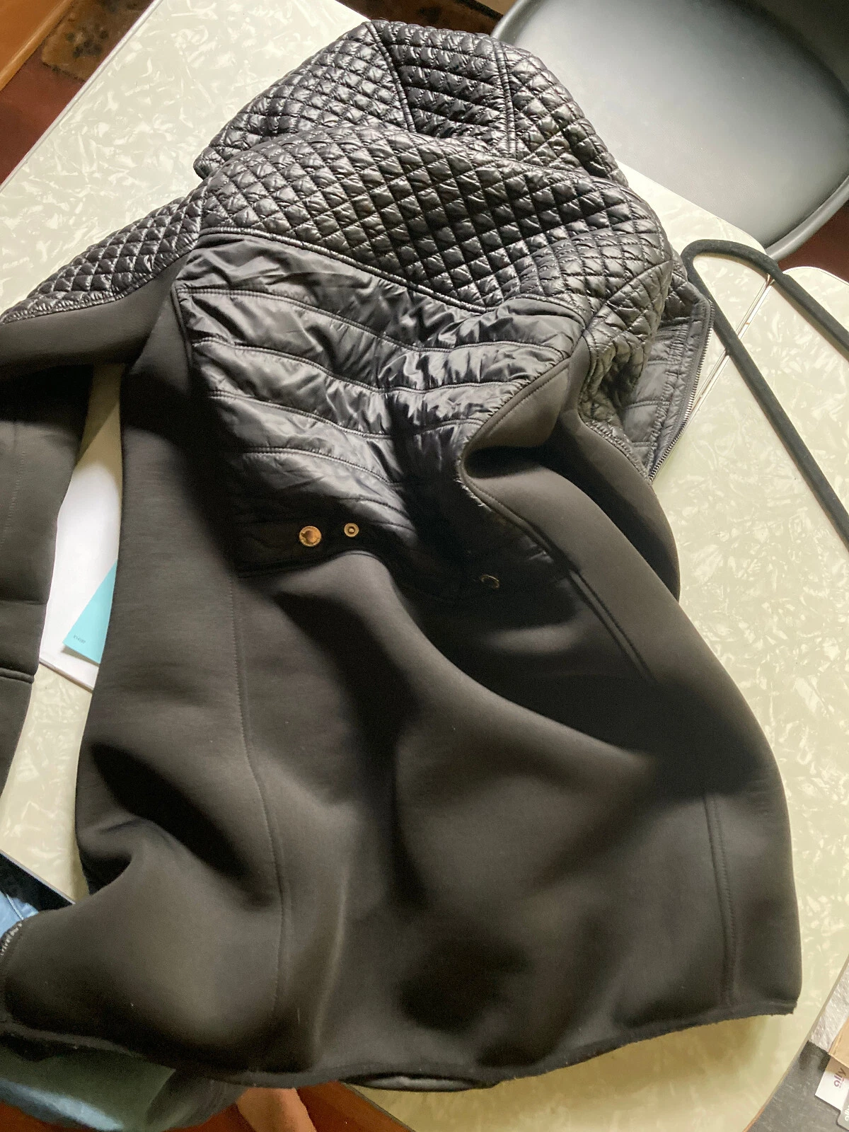 Giacca trapuntata media mista Michael Kors taglia S con cappuccio e maniche in neopreen