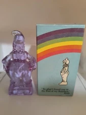 Purple Vintage MOSSER GLASS CLOWN 4.5” 1983 Nib  MINDY 