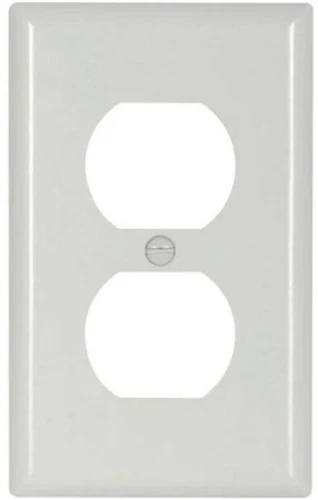 Eaton 2142W-F-LW Duplex Receptacle Wallplate White Single-Gang Oversized