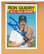 Ron Guidry Autographed 1986 Topps ALL-STAR Baseball Card SIGNED NEW YORK YANKEES