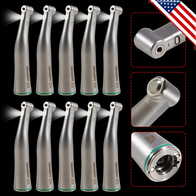 1-10pcs Dental Fiber Optic LED Contra Angle 4:1 Handpiece For NSK E-type Motor