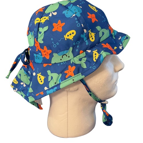 Kids Sun Hat Unisex UPF 50+ Sun Protection Flap Hats W/Chin Strap(XL 4-6T) - Picture 4 of 11