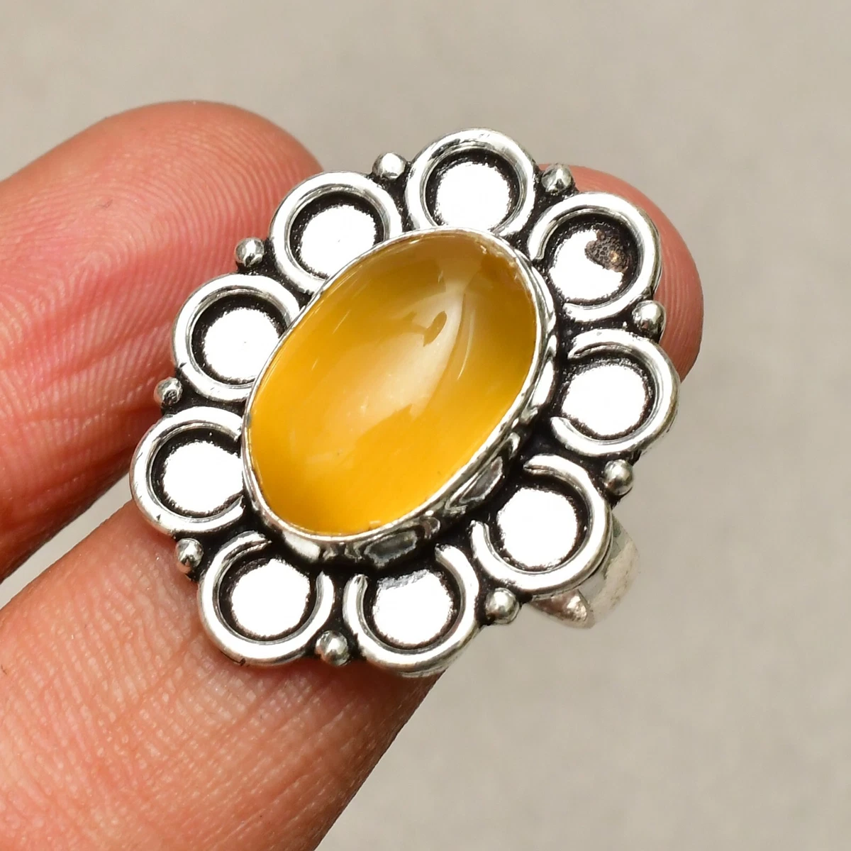 Lot De Bagues En Argent Plaqué Avec Onyx Et Pierres Précieuses - Taille 6 à 9, Style Vintage, Fait Main En Inde