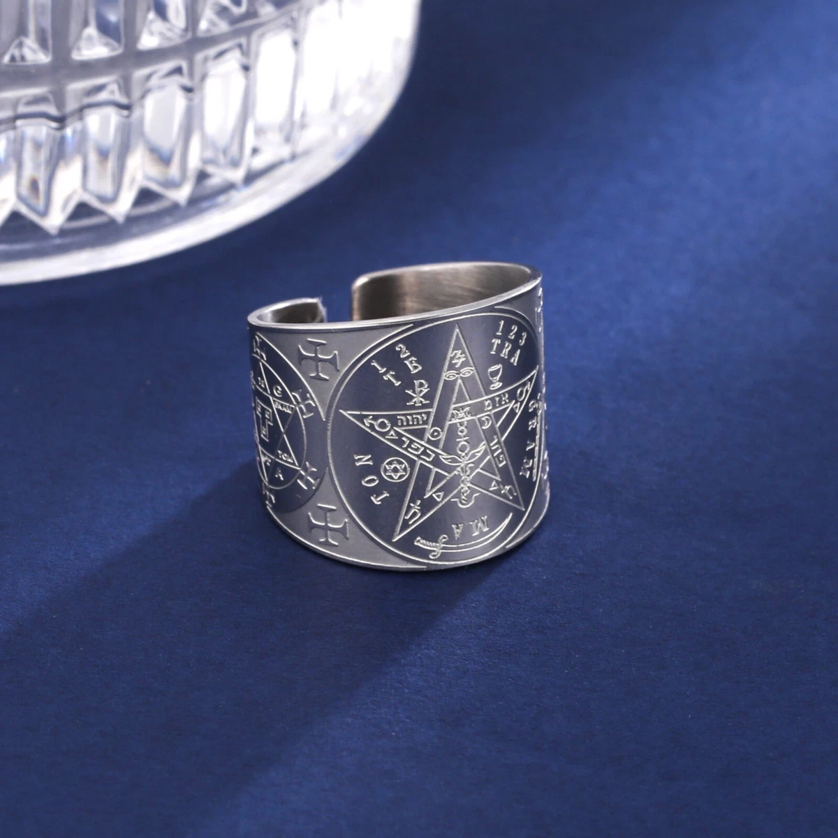 Witchcraft Pentagram Tetragrammaton Ring Stainless Steel Pentacle
