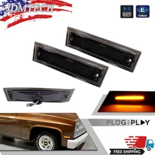 Fit For 81-91 Chevrolet C10 C20 C30 GMC LED Front Side Marker Light Smoked Lens