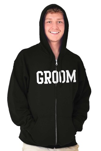 Groom Couples Wedding Marriage Bachelor Party Mens Zip Hoodie Jacket Sweatshirt - Picture 4 of 8