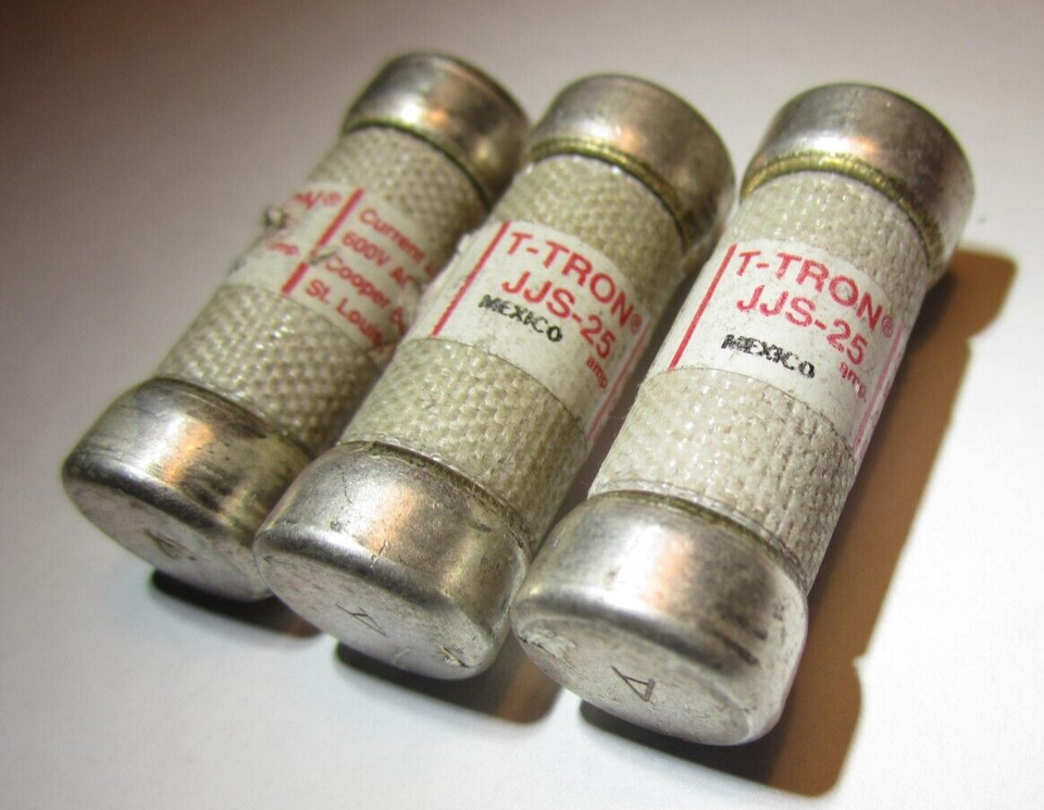 (3) Bussmann JJS-25 T-Tron fast-acting Fuse Class T 25 Amps 600 VAC | eBay