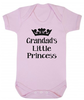 Opas kleine Prinzessin rosa weiche Baumwolle Body neu Baby Enkelin Geschenk
