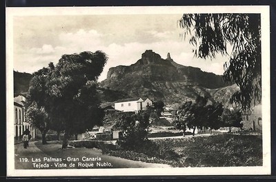 Las Palmas /Gran Canaria, Tejeda, Vista de Roque Nubio, Ansichtskarte 