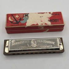 Vintage M  Hohner's Old Standby No. 34B Harmonica Key of G - Made in Germany