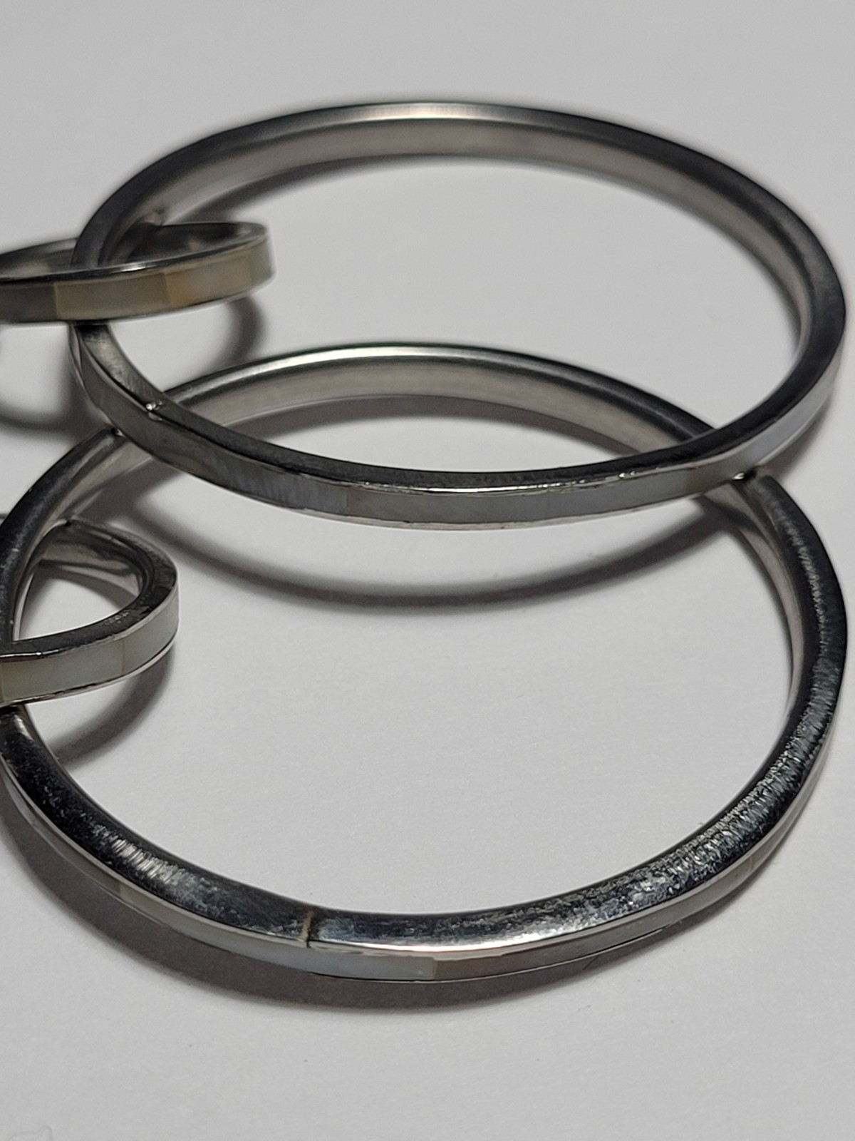 Silver Tone Double Interlocking Circle Hoop Dangl… - image 10