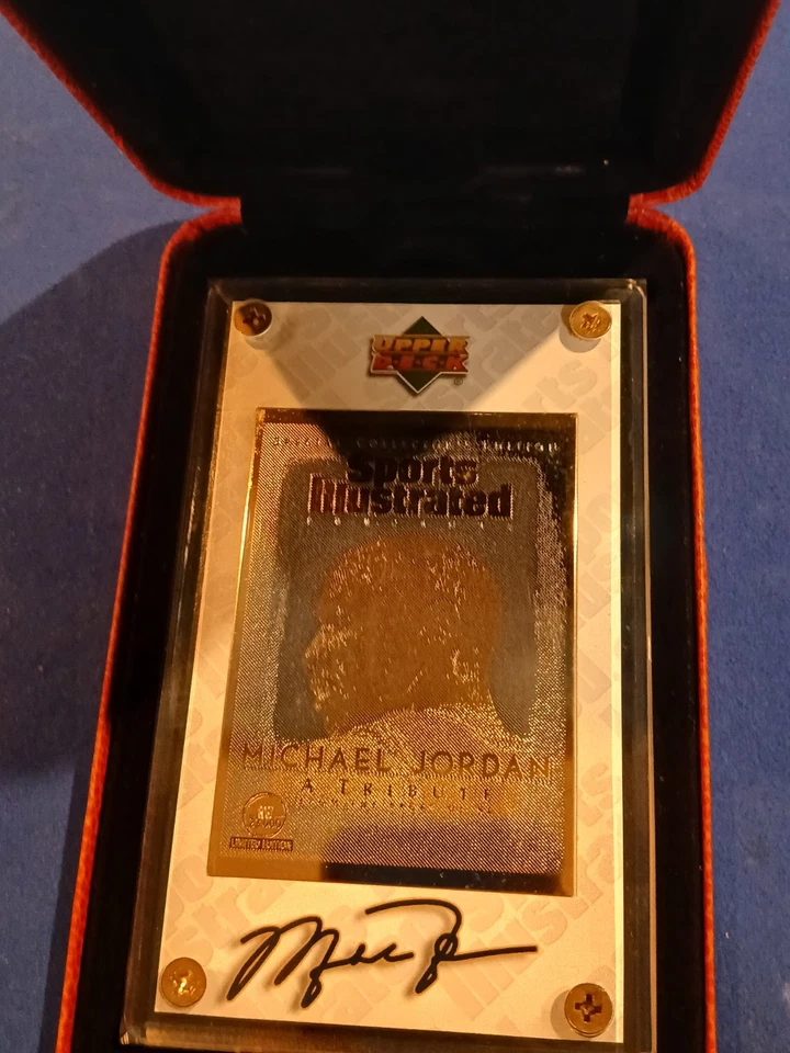 1997 Michael Jordan Upper Deck 24K Золотая карта Без Спортивного Иллюстрированного Журнала - Изображение 2 из 4