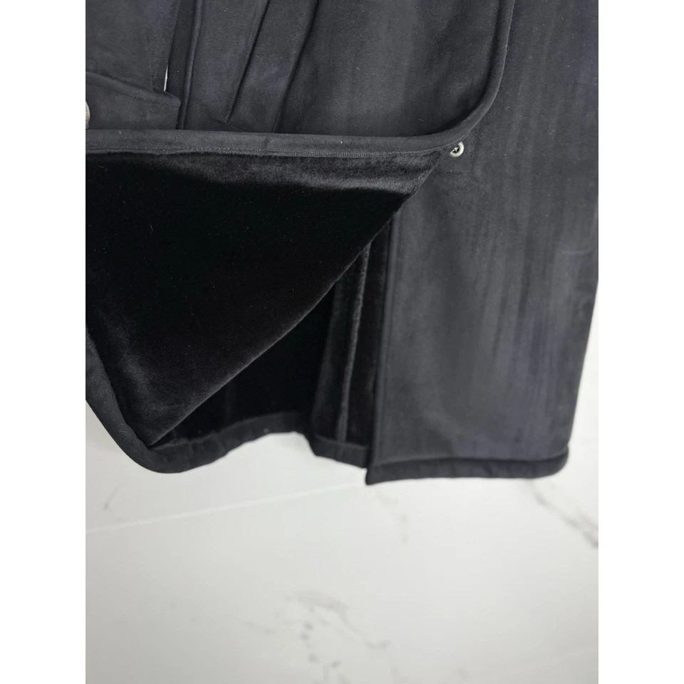 Dana Buchman 正品毛皮装饰黑色大衣人造麂皮绒经典 Penny Lane 女式 S — 第 4/4 张图片