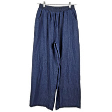 Womens Size Large High Rise Elastic Waist Wide Leg Pants