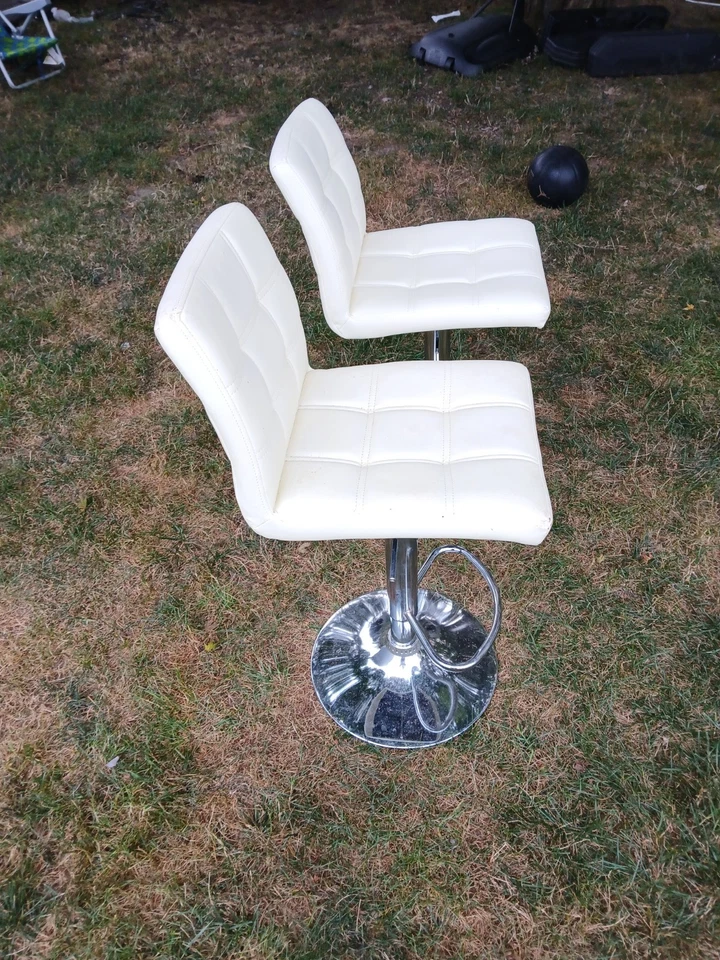 Bar Stools Modern PU Leather Adjustable Swivel Bar Stool with Back, 1 Chair - Image 3 of 4