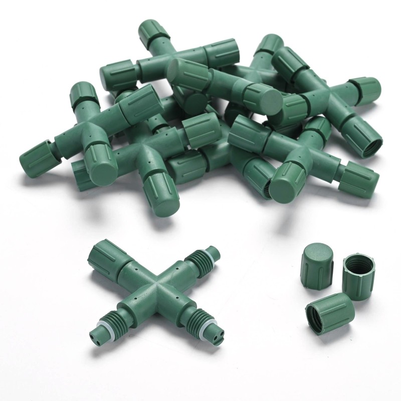 DELight 10Pcs IP65 Waterproof Wire Connectors 4 Way X-Shape for Outdoor Lights