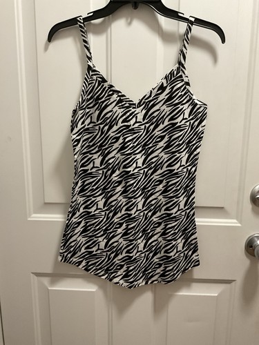 Neu mit Etikett OVP Ocean Pacific Y2K Tanktop mit Zebramuster Cami Misses Größe Large - Bild 6 von 6