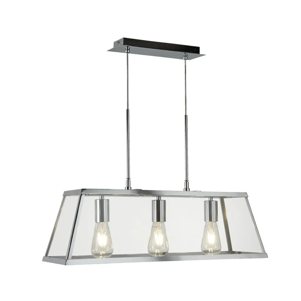Ceiling Light Silver Voyager Large Pendant Tapered Chrome Lamps Not Inc